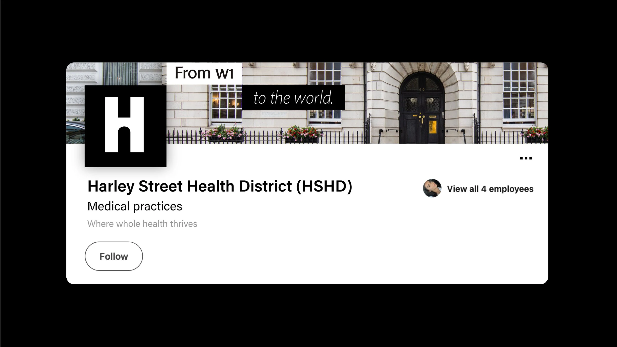 Harley Street Health District LinkedIn brand presence